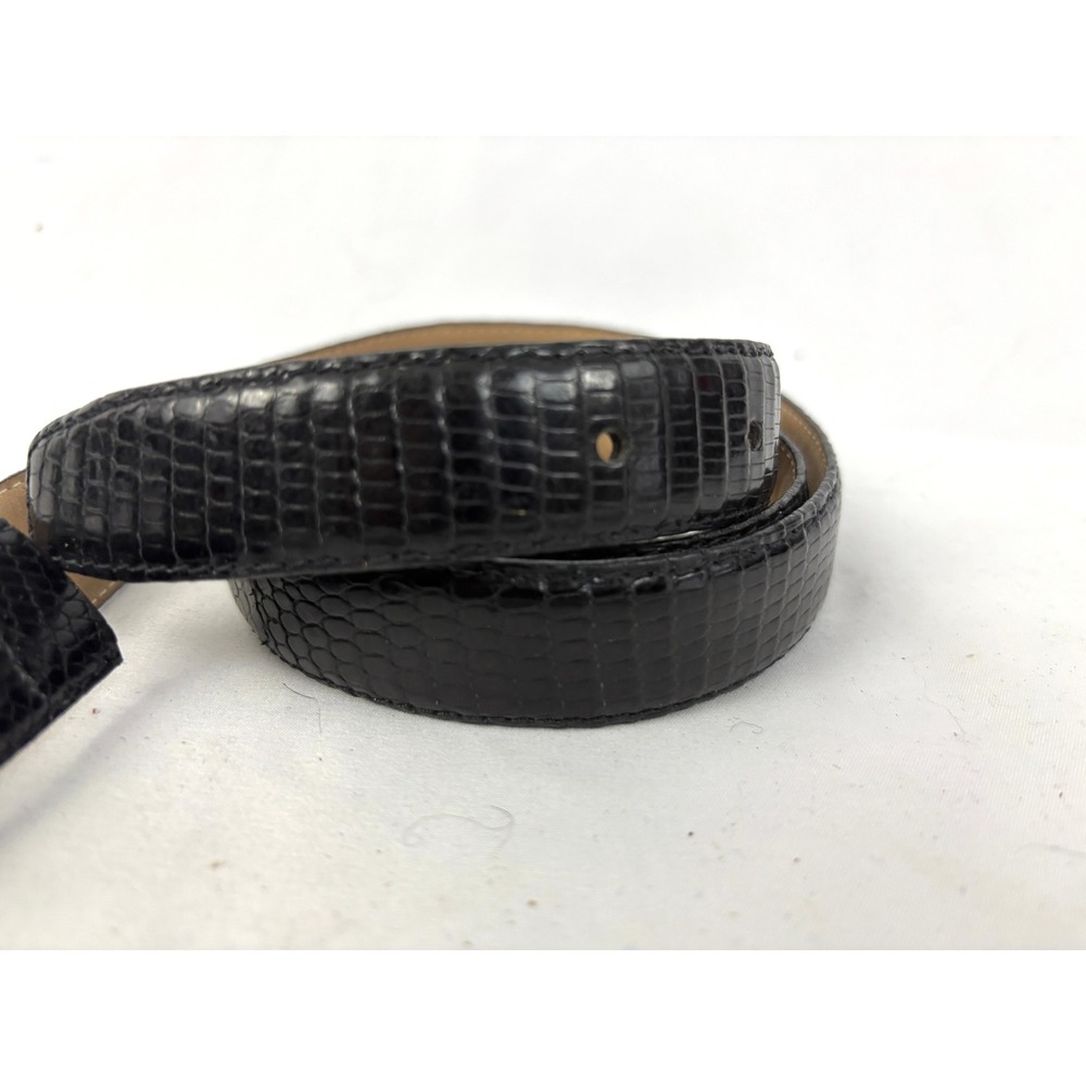 Billy‎ Studio Black Croc Embossed Leather Belt Slim Size 32 Strap Only